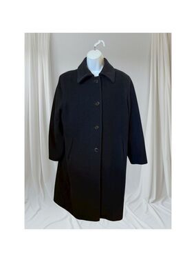 Louis Dell’Olio 100% Italian Cashmere Coat Made in Italy Black Classic